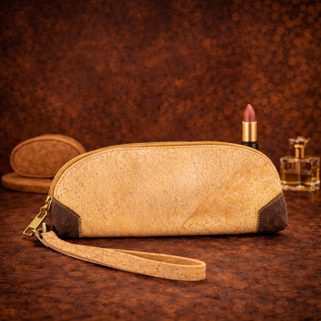 Natural Cork Two Tone Design Make Up Bag