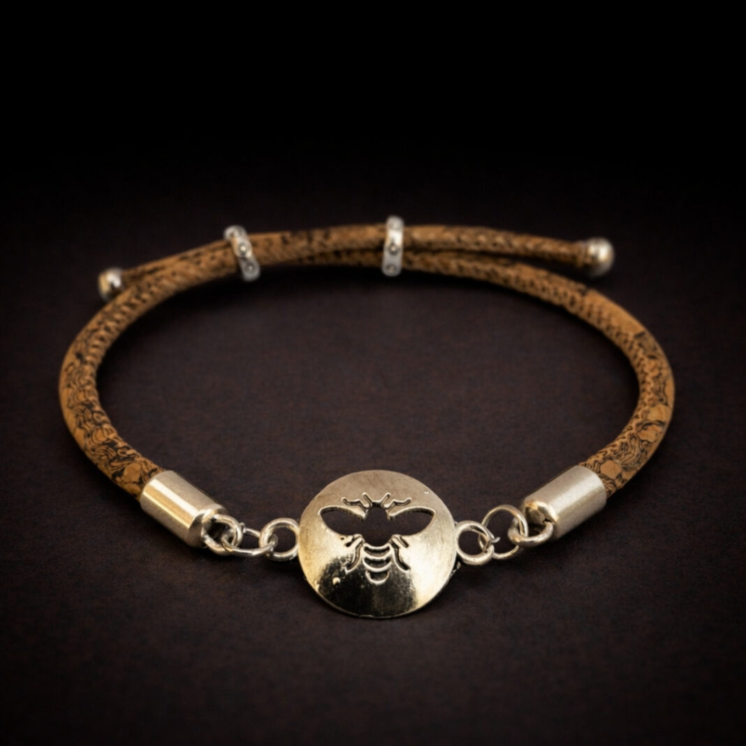 Handmade Natural Cork Bee Bracelet - natural