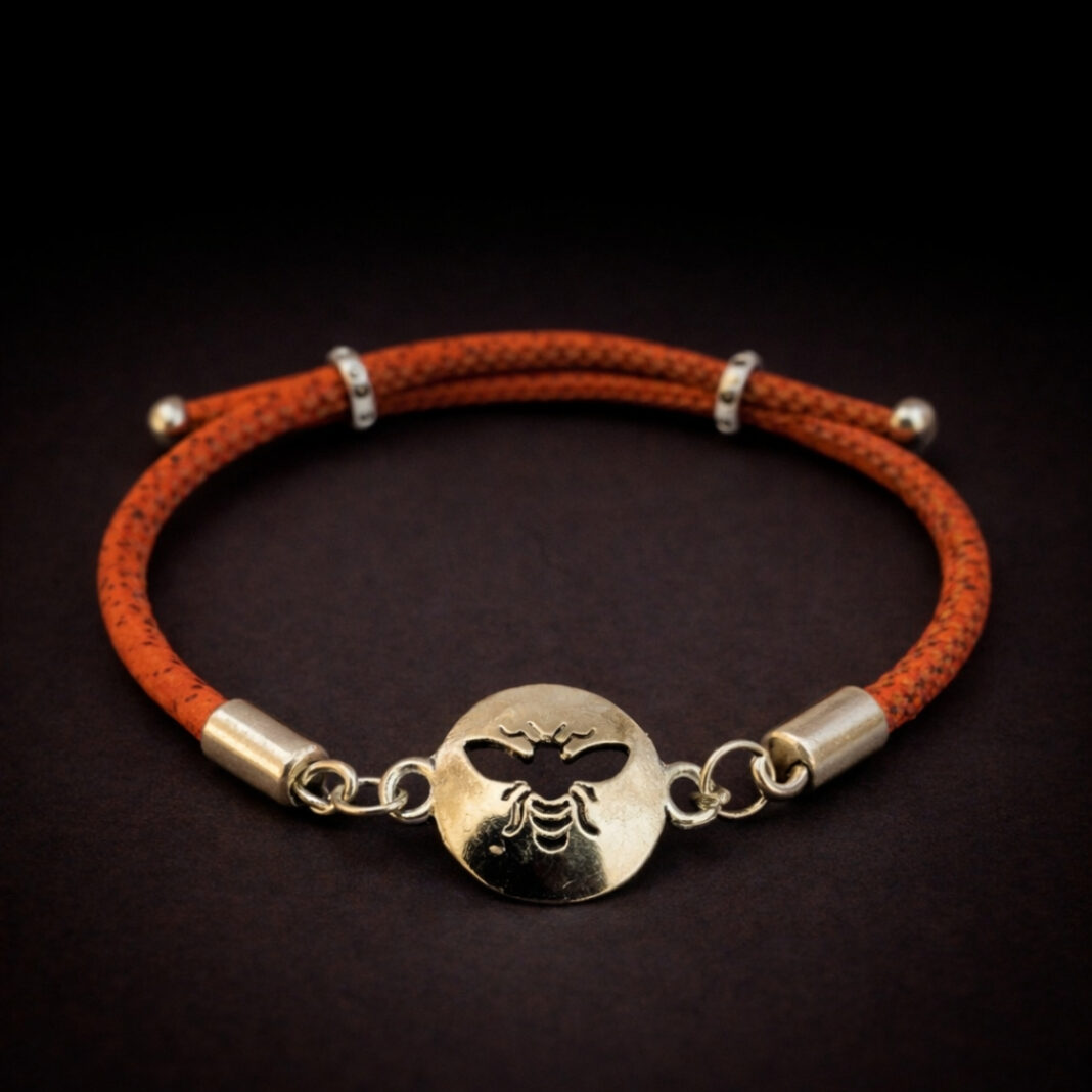 Handmade Natural Cork Bee Bracelet - orange